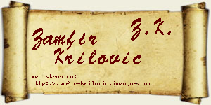 Zamfir Krilović vizit kartica